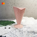 Taza de cerámica de helado rosa rosa al por mayor llegada con soporte